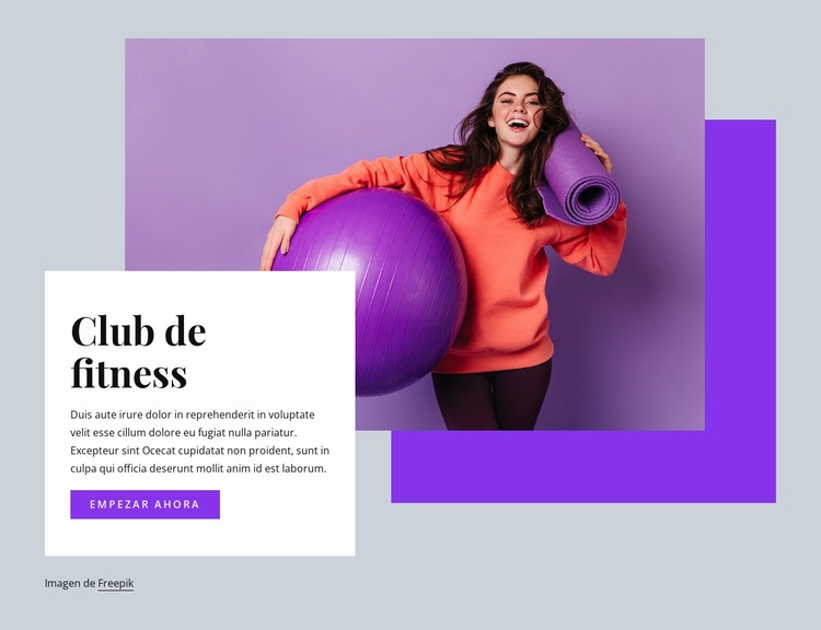 Club de fitness Maqueta de sitio web