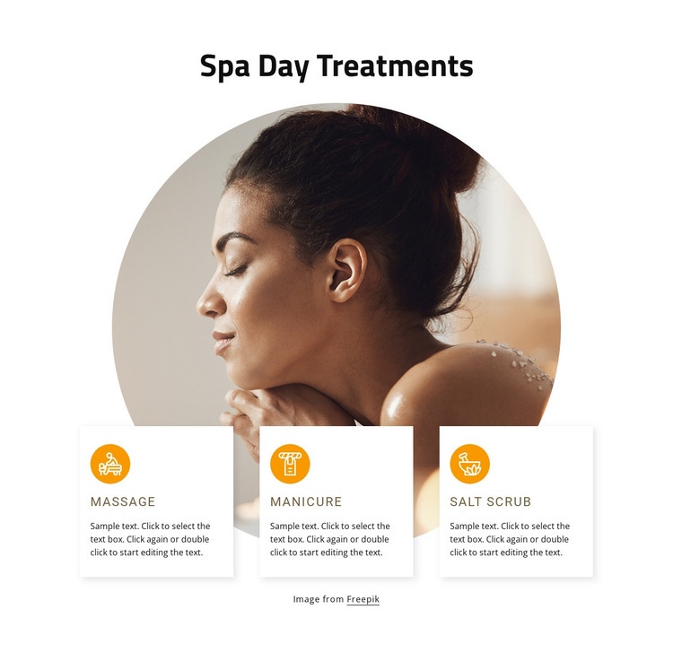 Spa days treatments Homepage Design