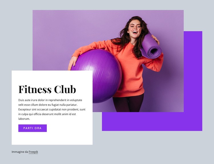 Fitness club Un modello di pagina