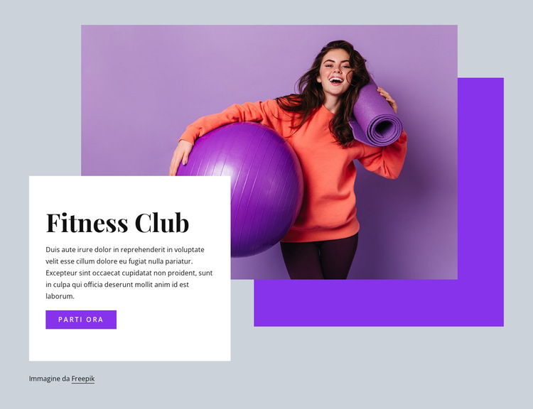Fitness club Modello di sito Web