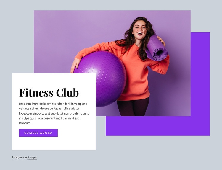 Clube de fitness Maquete do site