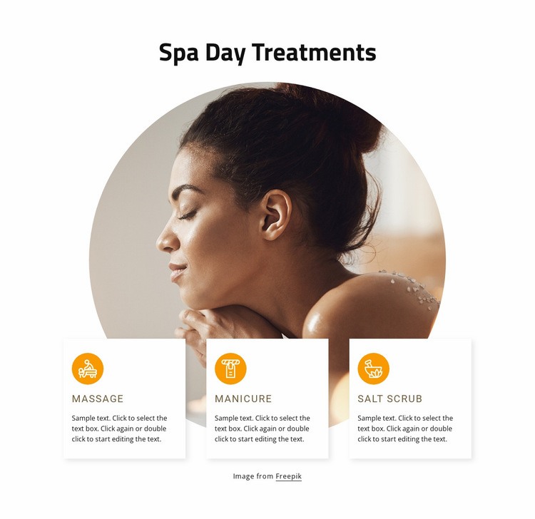Spa days treatments Web Page Design