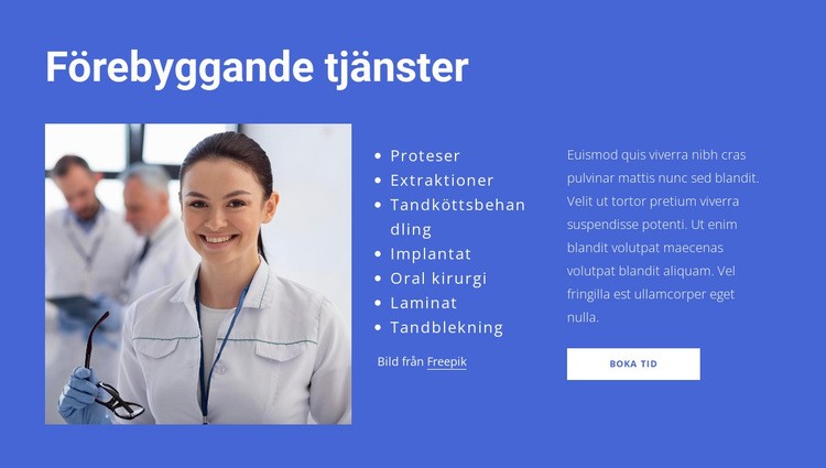 Förebyggande tjänster Hemsidedesign