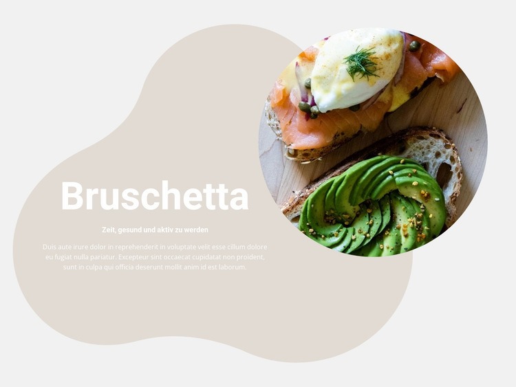 Perfektes Bruschet Website-Modell
