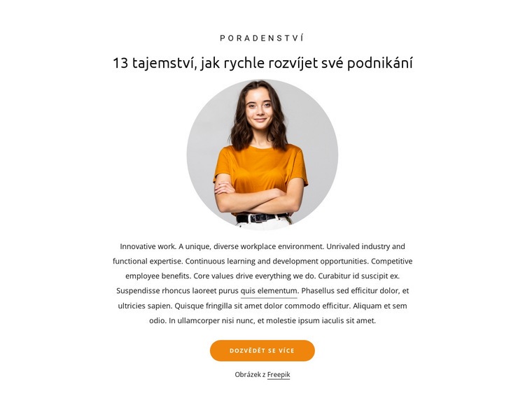 13 tajemství růstu podnikání Šablona HTML