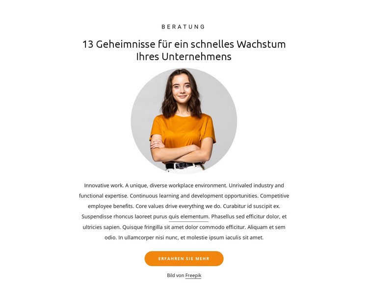 13 Geheimnisse, um das Geschäft auszubauen CSS-Vorlage