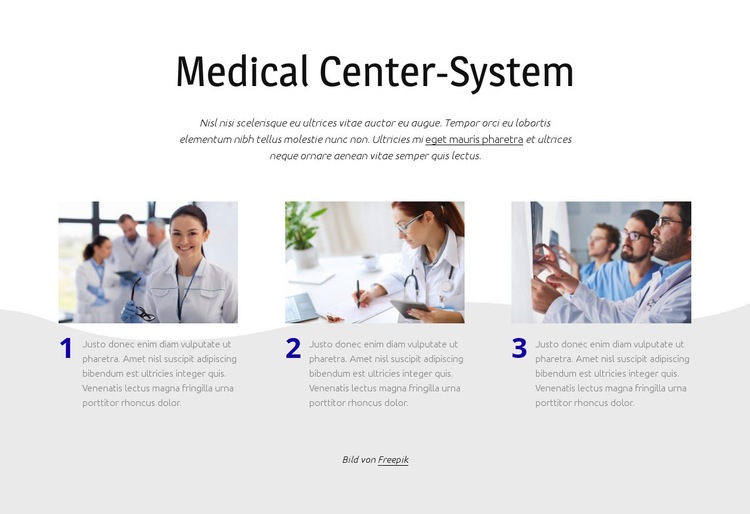 Medizinisches Zentrumssystem Eine Seitenvorlage