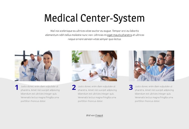 Medizinisches Zentrumssystem HTML Website Builder
