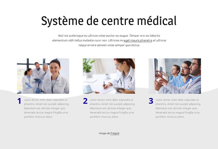 Système de centre médical Modèles de constructeur de sites Web
