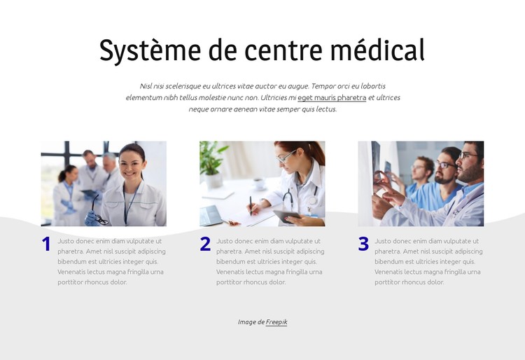 Système de centre médical Modèle CSS