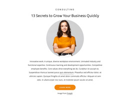 HTML5 Template For 13 Secrets To Grow Business