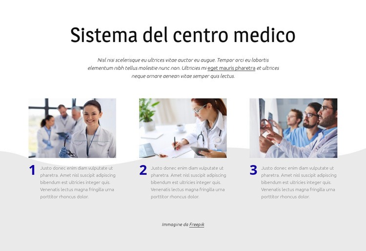 Sistema del centro medico Pagina di destinazione