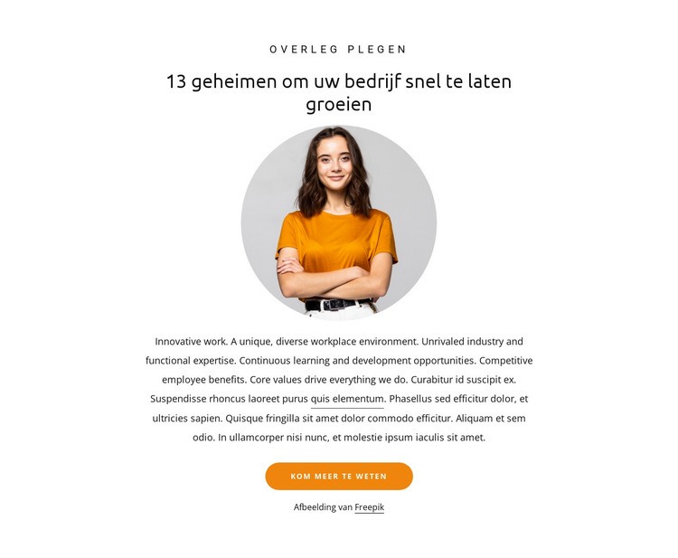 13 geheimen om je bedrijf te laten groeien Website Builder-sjablonen