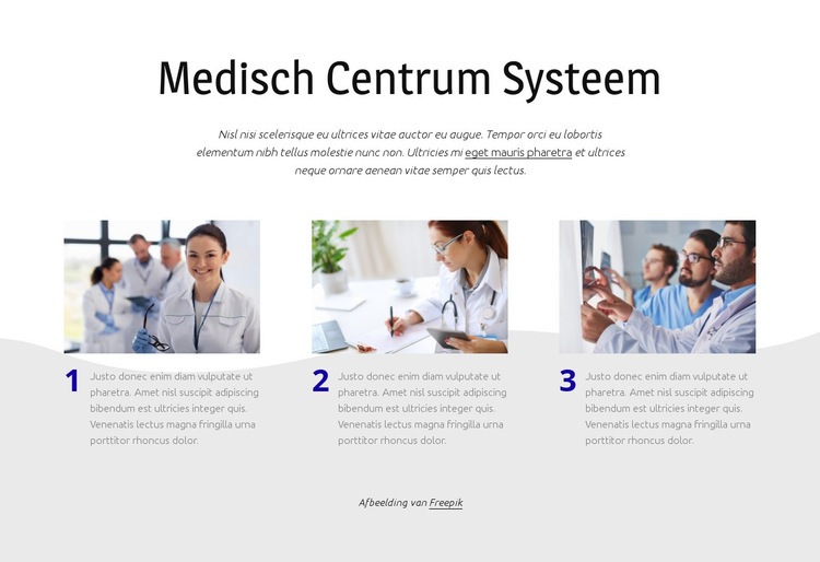 Medisch centrum systeem Website mockup