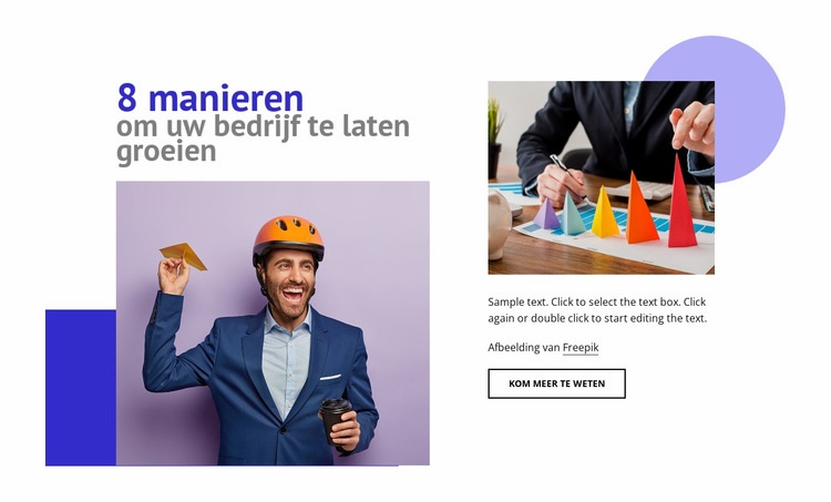 8 manieren om uw bedrijf te laten groeien Website mockup