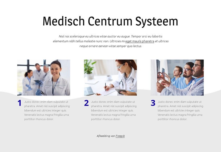 Medisch centrum systeem Website ontwerp