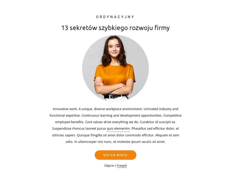 13 sekretów rozwoju biznesu Szablon HTML5