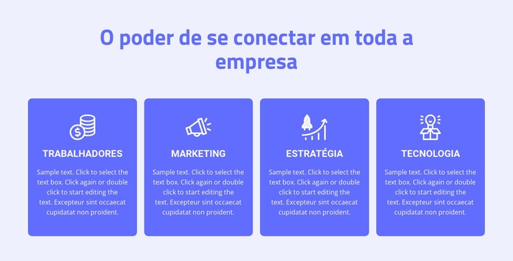 4 serviços de consultoria Maquete do site