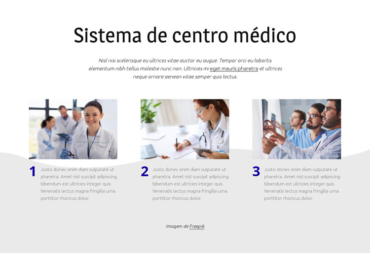Sistema de centro médico Modelo HTML