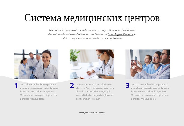 Система медицинских центров Дизайн сайта