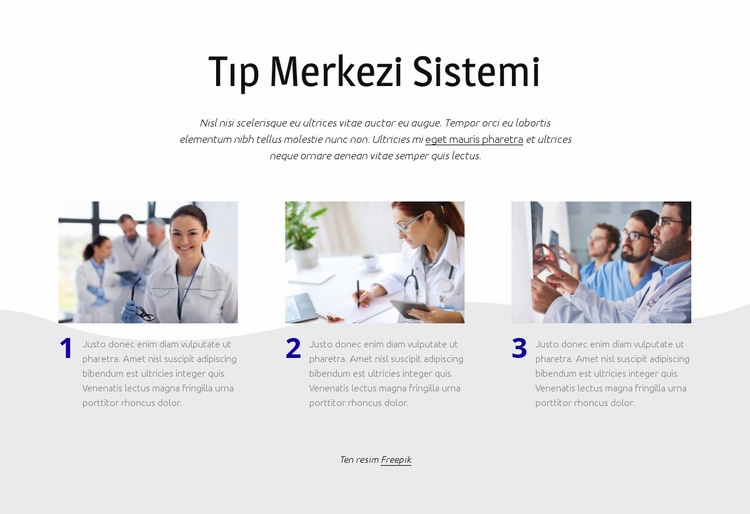 Tıp merkezi sistemi Açılış sayfası