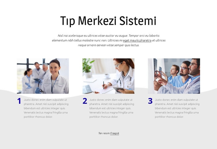 Tıp merkezi sistemi HTML5 Şablonu