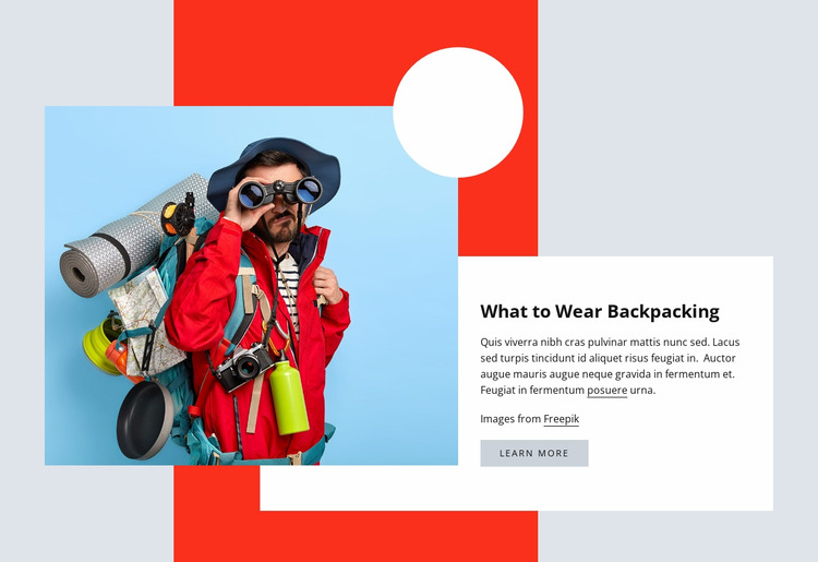 Hiking clothes Html Website Builder