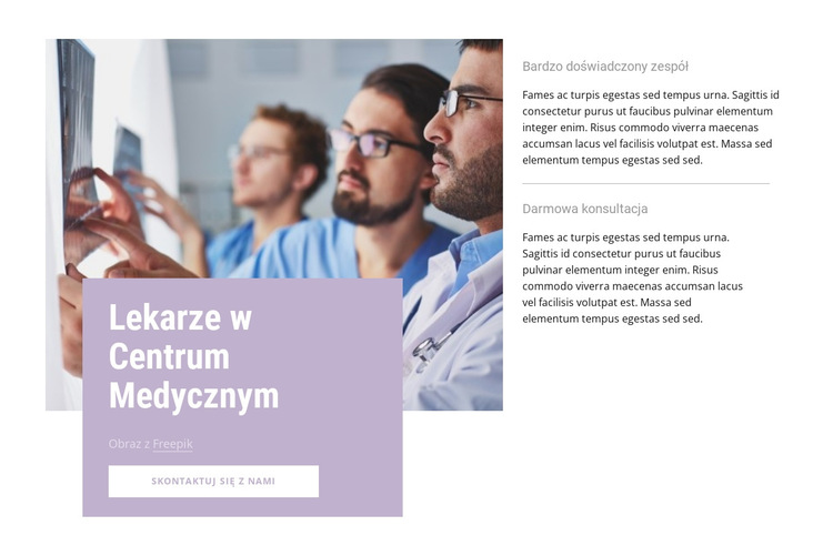 Nasi lekarze Szablon witryny sieci Web