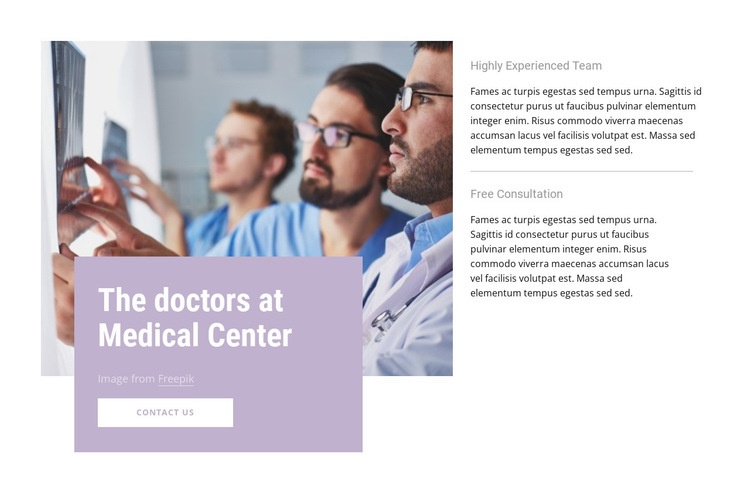 Our doctors Web Page Design