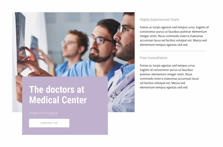 Our doctors WordPress Website Builder