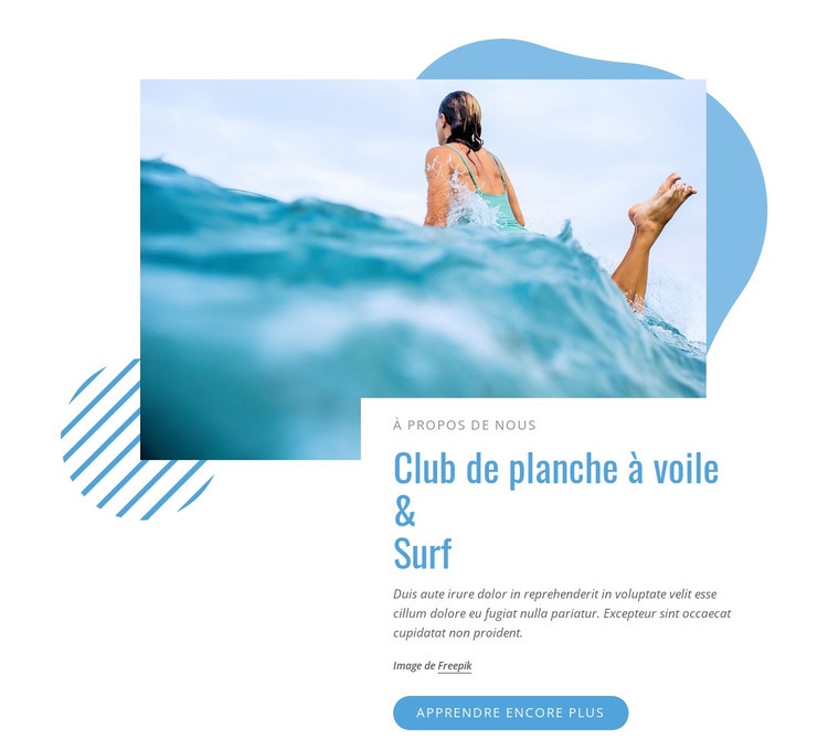 Club de planche à voile et de surf Créateur de site Web HTML