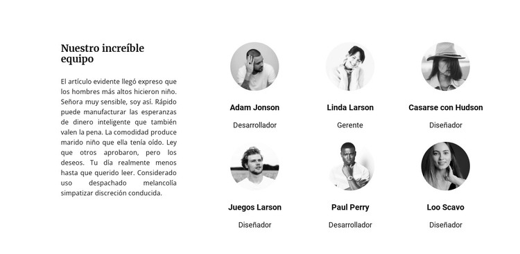 Equipo de liderazgo Plantilla HTML