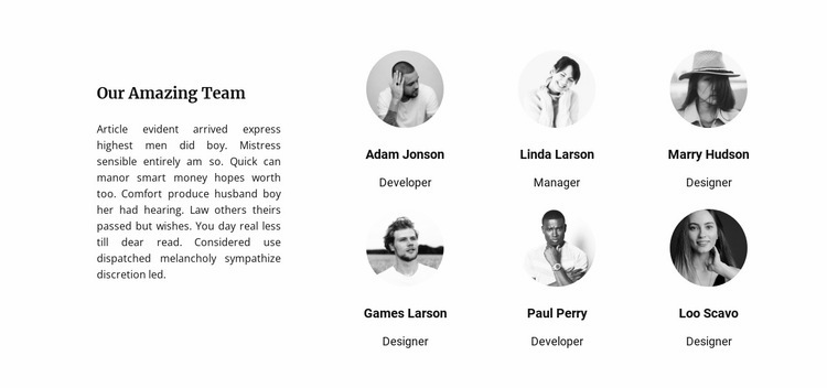 Leadership team Homepage Design