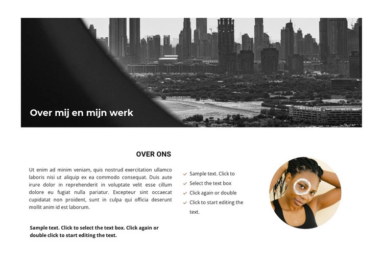 Over ons bedrijfsprincipe: Website mockup