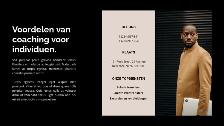 Contacten van adviseurs Website ontwerp