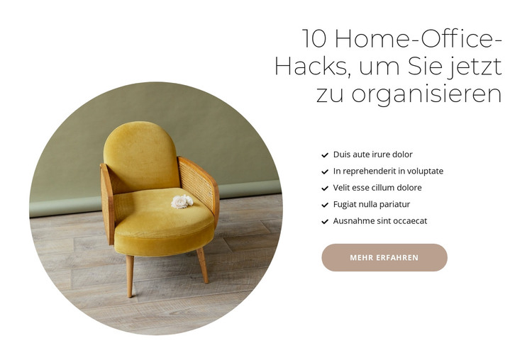 Möbel für Cafés und Häuser HTML-Vorlage