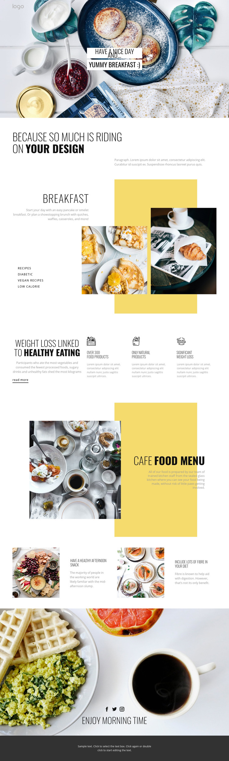 Healthy way of eating food Homepage Design
