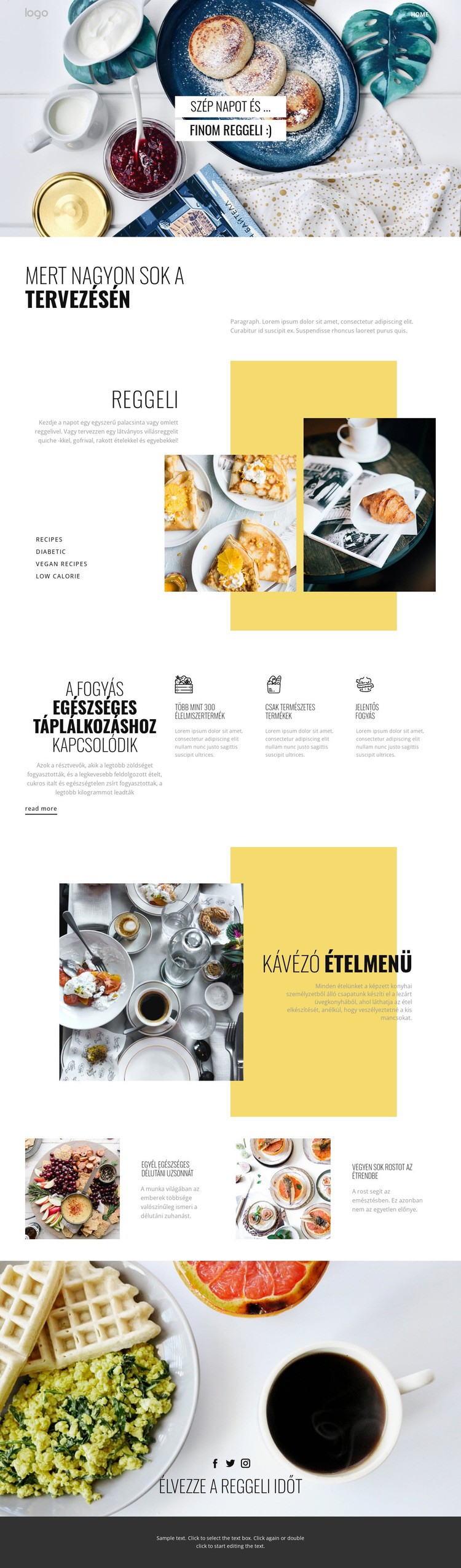 Az étkezés egészséges módja Weboldal tervezés