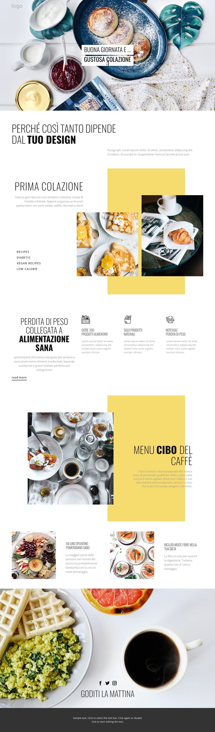 Modo sano di mangiare cibo Modello CSS