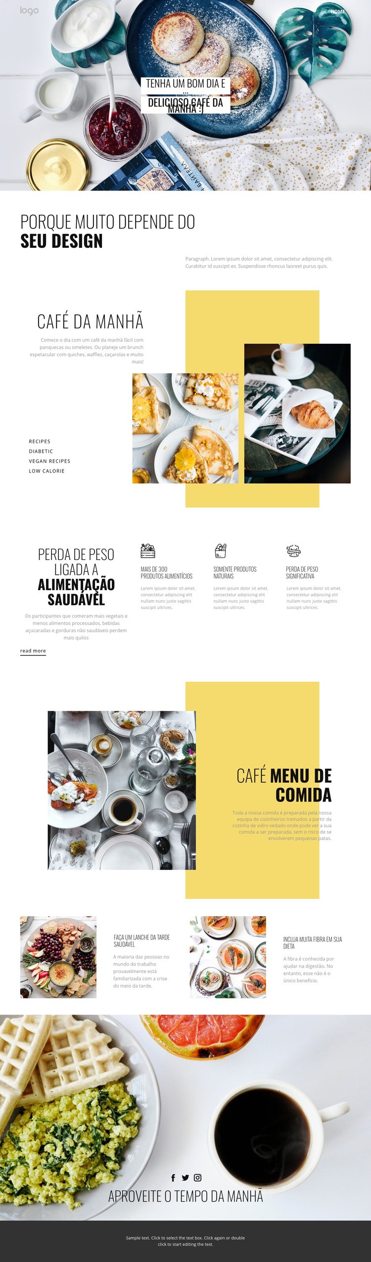 Maneira saudável de comer alimentos Construtor de sites HTML