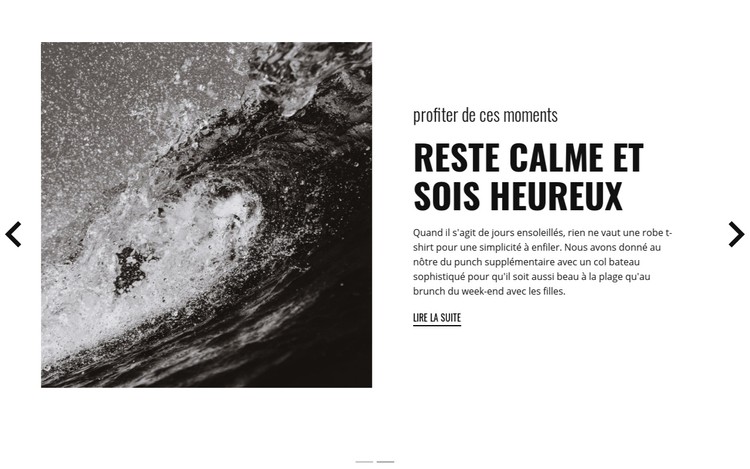 Reste calme et conquiert les vagues Modèle CSS