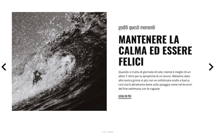 Mantieni la calma e conquista le onde Mockup del sito web