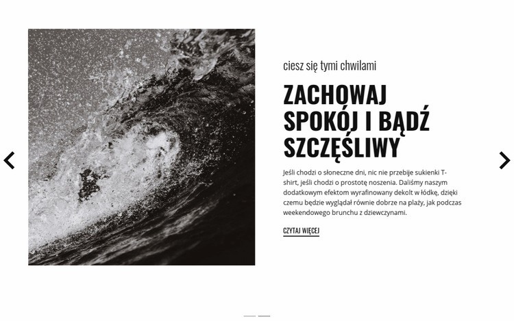 Zachowaj spokój i pokonaj fale Szablon HTML5