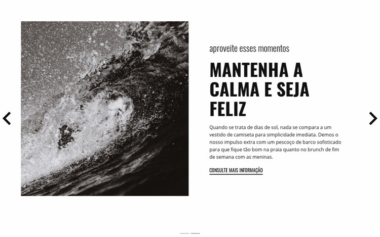 Mantenha a calma e conquiste as ondas Construtor de sites HTML