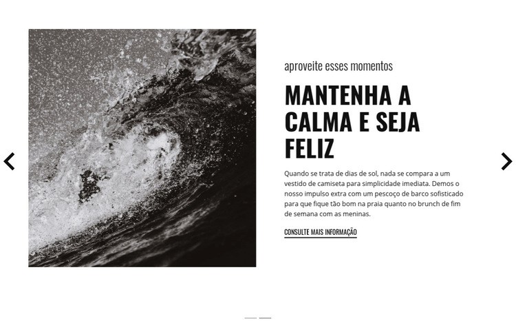 Mantenha a calma e conquiste as ondas Modelos de construtor de sites