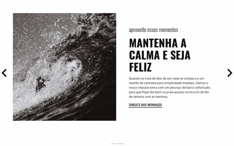 Mantenha a calma e conquiste as ondas Maquete do site