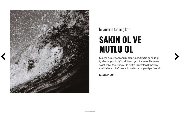 Sakin olun ve dalgaları fethedin Web Sitesi Mockup'ı