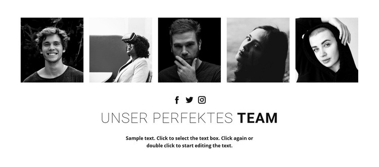 Unser perfektes Team Website design
