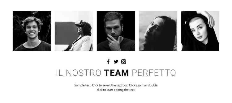 La nostra squadra perfetta Mockup del sito web