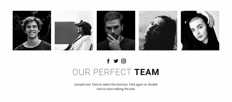 Ons perfecte team Website ontwerp